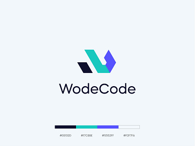 WodeCode Logo brand branding brandmark clean color design identity letter logo logo branding logo design logo designer logo mark logodesign logos logotype mark monogram symbol thefalcon