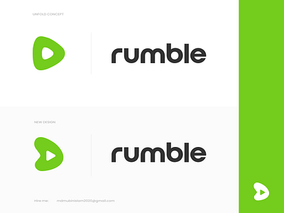 Rumble - Rebrand adobe logo redesign concept brand brand identity branding branding concept commerce identity logo logo design logo mark logo redesign logotype modern rebrand rebranding redesign redesign concept refresh simple thefalcon