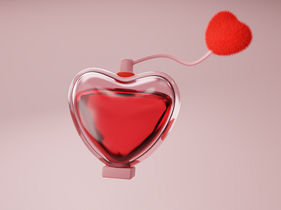 3D Valentine perfume💞 3d 3dheart 3dhearts 3dillustration 3dmodeling 3dperfume 3dvalentine blender illustration perfume valentine