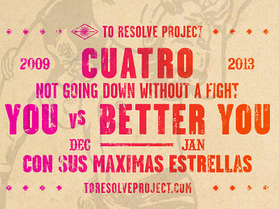 To Resolve Project Cuatro again illustration libre lucha poster type wrestler