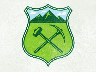 Miners Crest axe colorado crest hammer illustration miners mountains texture