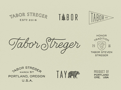 Tabor Streger bear birth logos oregon portland son streger tabor tree