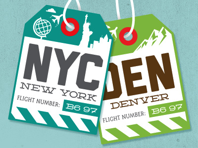 NYC -> DEN den denver luggage tags mountains my weekend nyc plane travel