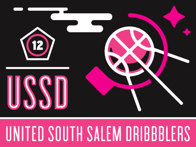 United South Salem Dribbblers basketball clouds dribbbler galaxy hoop logo russian salem shuttle star vector winner