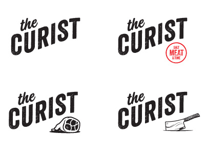 The Curist logo Rnd. 02 butcher illustration knife logo meat pork salt stamp tasty texture vintage