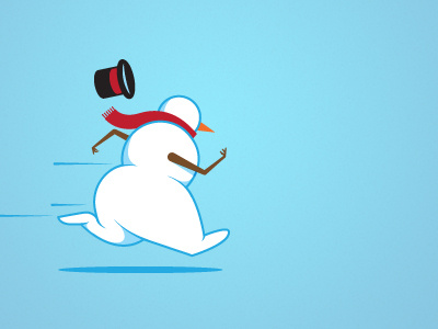 Snowman sprint bundle up fast hat illustration running scarf snowman sprint vector winter