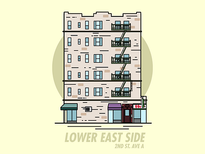 Lower East Side 2nd St. Ave A avenue a illustrator les lower east side manhattan new york nyc vector