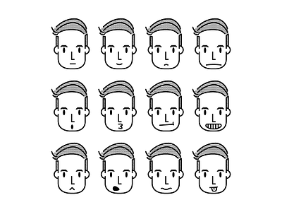 My many faces alaw doodle faces illustration line art vector
