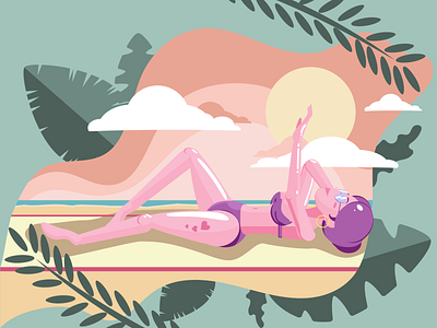 Summer Tan beach illustration illustrator sand summer tan vector vector art