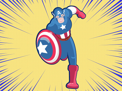 Captain America! captain america captain marvel comics illustation marvel comics super hero vector art