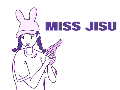 MISS JISU doodle fanart girl illustration illustrator line art pink purple vector vector art