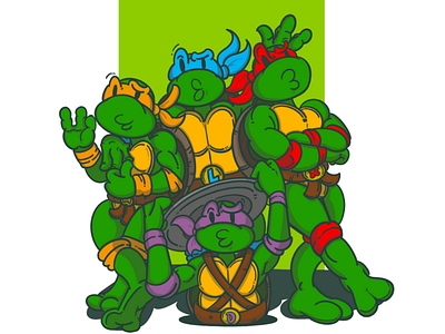 Teenage Mutant Ninja Turtles design donny doodle green illustration leo mikey ninja turtles ninjas illustration pizza procreate ralph shell tmnt turtles