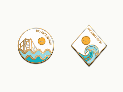 "Wave" Bay Area Design Enamel Pins amazon area bay design enamel pin pins