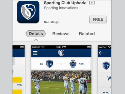 Sporting Club App app design futbol iphone mobile soccer sports ui ux