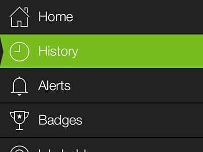 Active Nav + Icons apps icons interactive ios7 mobile social ui ux