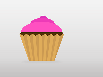 Because, cupcake. badge color cupcake flat food icon illustration