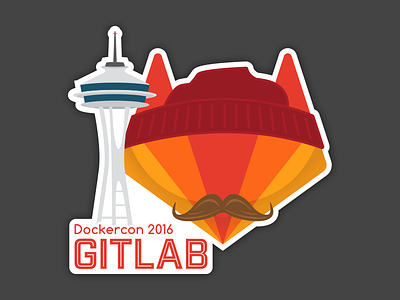 Gitlab + DockerCon 2016 branding docker dockercon git gitlab hipster illustration seattle startup sticker typography