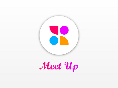 Meet Up adobe xd app blue branding design icon illustration logo minimal purple red simple symbol uiux ux xd design yellow