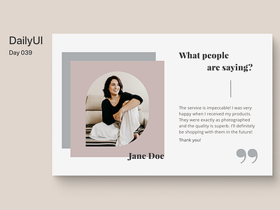 #DailyUI_039 - Testimonials