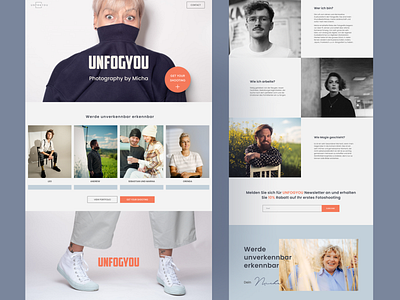 A landing page for photographer