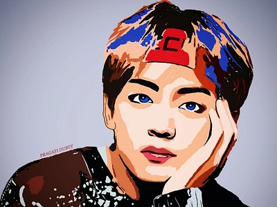 Graphic Portrait of Kim Taehyung art folio art love artist bts graphic graphic artist graphic design graphic designer graphic portraits graphicart logo logo art portfolio v