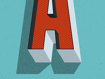Letter A a grain letter a shadow texture type typography