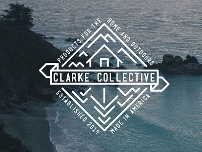 Clarke Collective Logo branding camping established handmade logo made in america monoline nature outdoors single weight