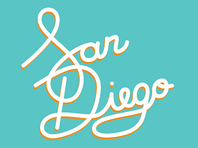 San Diego hand drawn type lettering san diego summer type typography