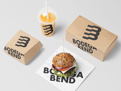 Bodega Bend branding burger cafe logo market shop