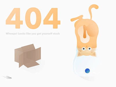 Honey 404 Error 404 animation cat gradient stuck