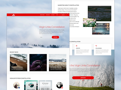 Virgin Unite Landing Page landing page red responsive tech ui ux webdesign website