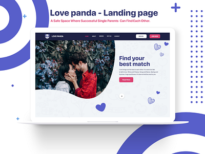 love panda single parents dating app landing page app branding characters illustration illustration art illustrator typography ui vector web