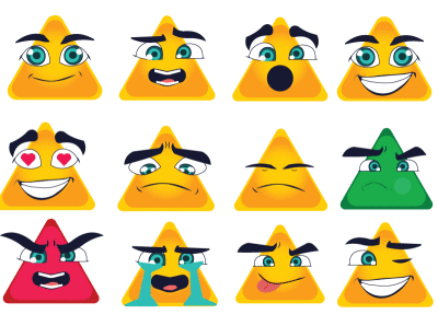 TRI EMOJI app branding character design emoji illustraion illustration illustration art illustrator ui vector