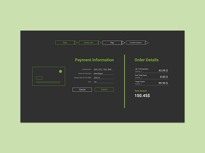 Daily UI 002 - Credit checkout page checkout credit card dailyui design payment ui ux