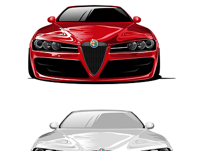 Alfa Romeo 159 app art branding design graphic design icon illustrator logo vector website