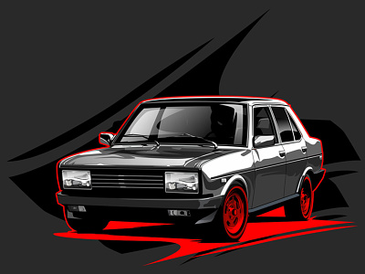 Fiat 131 art car design drawing graphic design illustration logo vector vector illustration website