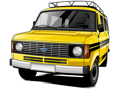 Ford Transit artwork branding car design drawing ford graphic design illustration vector vector illustration website
