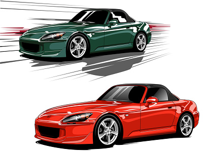 Honda S2000 art design drawing graphic design honda illustration ui ux vector vector illustration website