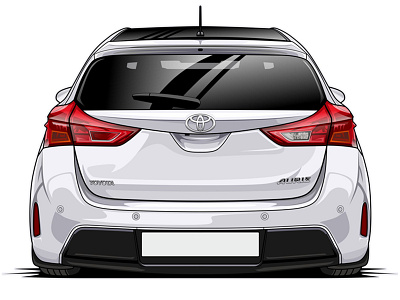 Toyota Auris car design drawing graphic design illustration illustrator toyota ux vector vector illustration website