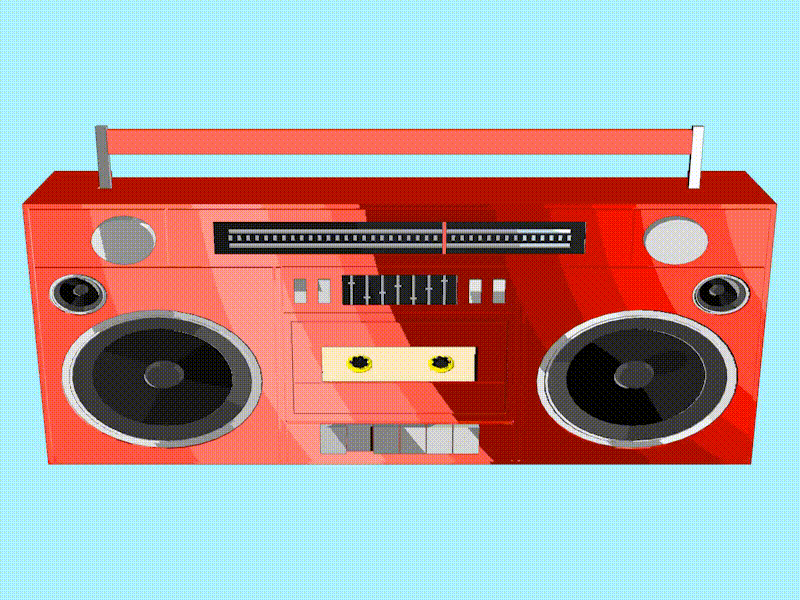 Boombox Animation 2 3d animation 3d art animated gif animation app drawing game graphic design illustration motiongraphics ui ux website
