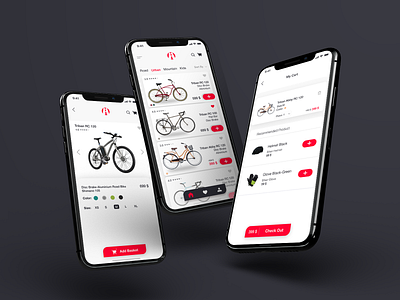 Biker Shop App Design bike bike ride brands colors ecommerce mobile app redesign shop shopping