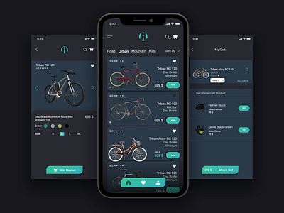 Biker Shop app app design bike biker bikes colors dark mode ecommerce logo mobile app mobile ui user interface