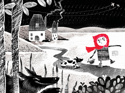 Little red riding hood illustration