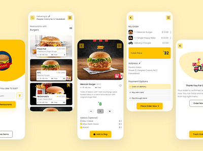 Filletreat - Food Delivery App Design andriod app branding design fastfood food and drink food app mobile app mobile ui online store order food ui ui ux ui design uiux ux ux ui ux design
