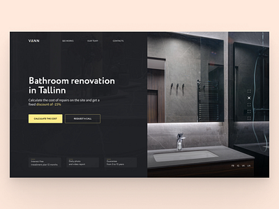 Bathroom renovation company main page design logo minimal web website