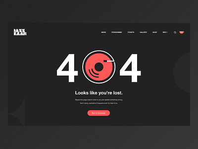 Festival Jazzkaar | 404 page redesign 404 404 page dailyui design estonian jazz page 404 ui ui design user interface ux web design