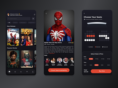 Movie App Design app branding design illustration illustrator music ui ux vector