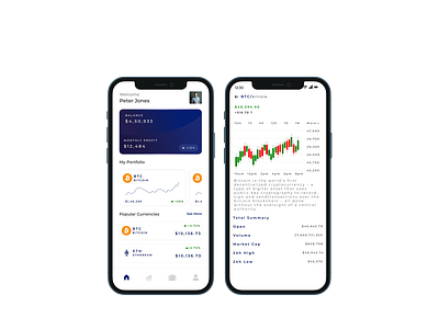 Cryptocurrency App UI Design