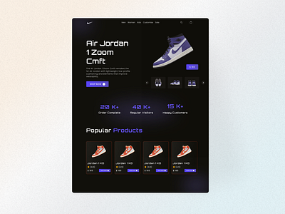 Shoes Landing Page UI Design