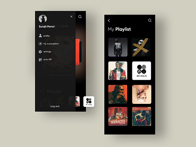 Music Streaming App ( Dark Theme) darktheme design music protopie streaming ui ux